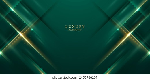 green abstract background design with elegant golden elements vector illustration