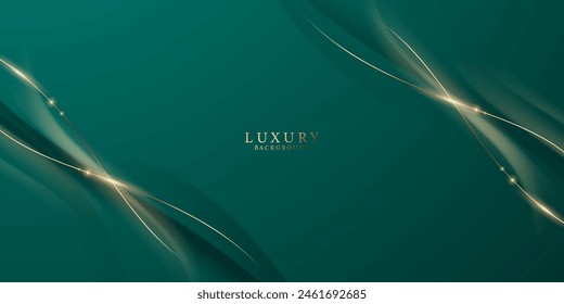 green abstract background design with elegant golden elements vector illustration