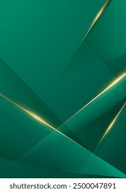 green abstract background design with elegant golden elements vector illustration