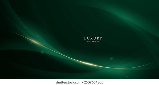 green abstract background design with elegant golden elements vector illustration