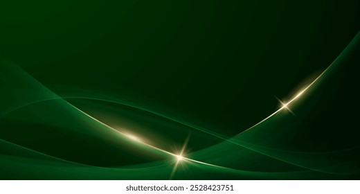 green abstract background design with elegant golden elements vector illustration