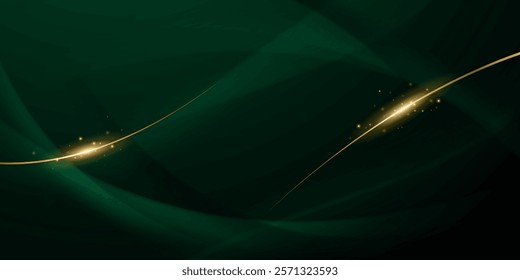 green abstract background design with elegant golden elements vector illustration