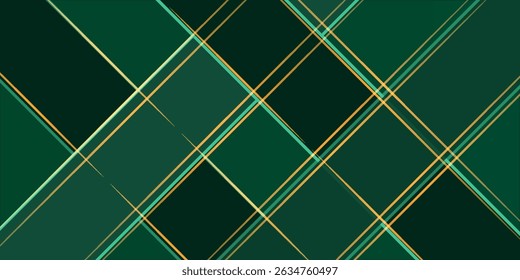 green abstract background design with elegant golden elements vector illustration