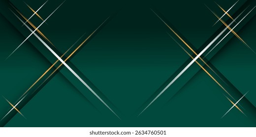 green abstract background design with elegant golden elements vector illustration