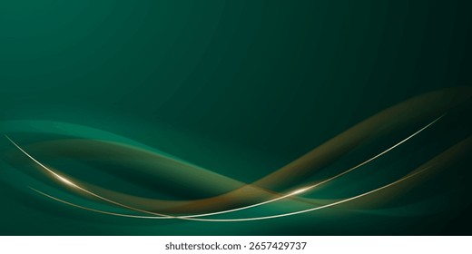 green abstract background design with elegant golden elements vector illustration