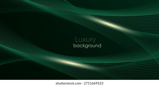 design de fundo abstrato verde com ilustração vetor de elementos dourados elegante