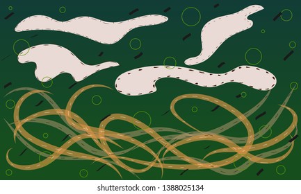 Green abstract background design element. Vector overlay colorful spotty pattern of geometric shape.