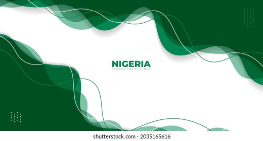 Green Abstract background design. Nigeria Independence Day with abstract background. Good template for Nigeria National day or Independence day design.