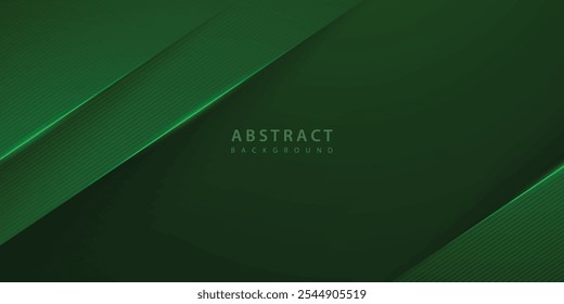 fundo abstrato verde com linhas transparentes diagonais e luz elegante neon