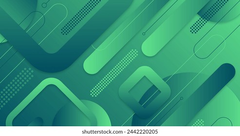 Green abstract background with different shapes vector design in eps 10