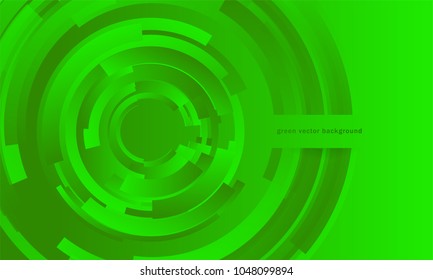 Green abstract background, digital screen, radar, circles abstract.