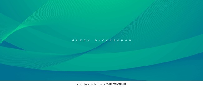 Green abstract background dynamic shape design vector