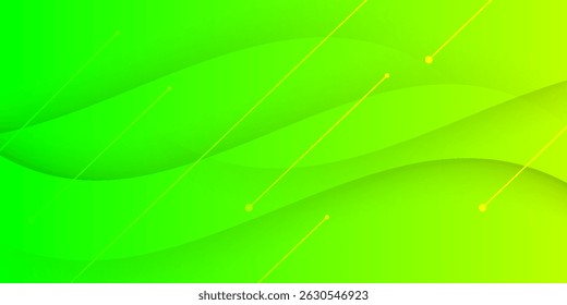 green abstract background with dynamic wave pattern