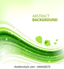 Green abstract background. Eco design template for business presentations with empty space for your text. Vector.