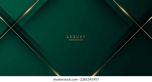 Green Abstract Background Elegant Design With Golden Composition vector illustration