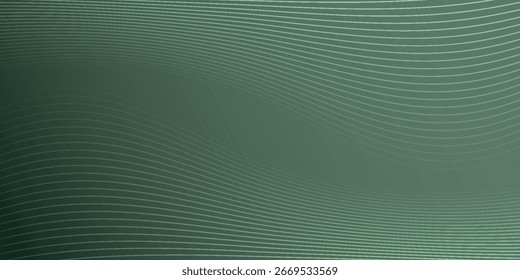 Fondo abstracto verde con líneas onduladas elegantes. Ilustración de diseño de Premium para Plantillas de portada de boda, Anuncios, carteles y tarjetas de invitación.