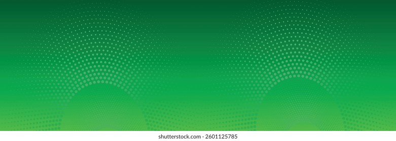 green abstract background with flowing curve particles. Glowing dotted lines circle design element. Modern dots pattern. Futuristic technology concept. Vector illustration