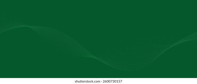 Green Abstract Background with Flowing Wavy Lines