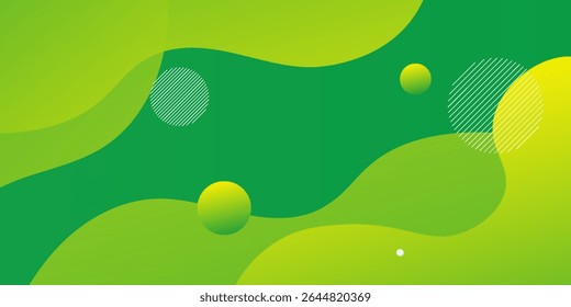 Green abstract background. Fluid shapes composition. Vector illustration
