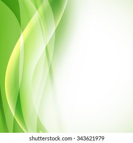 green abstract background with folding waves. vector