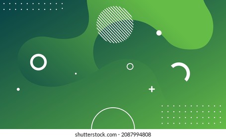 Green abstract background with geometric shapes gradient 