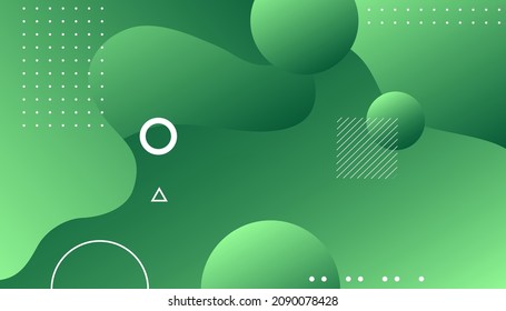 Green abstract background with geometric shapes gradient. Minimal trendy gradient colors. Eps10 Vector