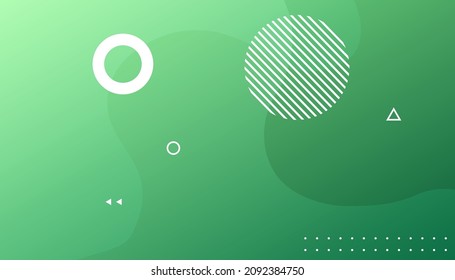 Green abstract background with geometric shapes gradient