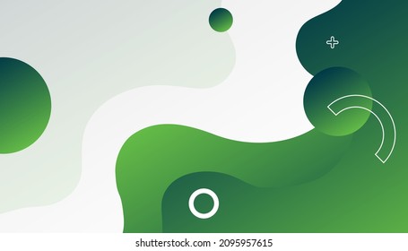 Green abstract background with geometric shapes gradient. Fluid gradient shapes composition. Futuristic design posters. Eps10 vector