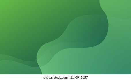 Green abstract background with geometric shapes gradient. Trend gradient. Fluid shapes composition. Eps10 vector. - Vector