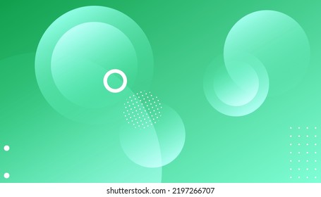 Fondo abstracto verde con degradado de formas geométricas. Composición de formas de círculo. Diseño de plantilla de portada mínima para web. Fondo abstracto moderno con formas y líneas geométricas. Vector Eps10
