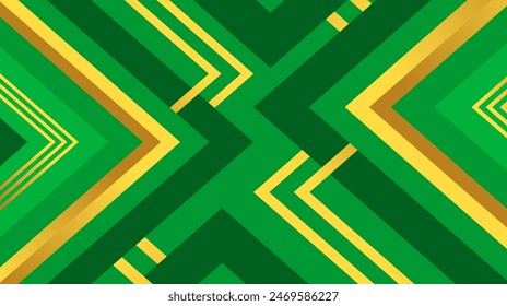 green abstract background with geometric shapes design with gold lines decoration elements .background luxury and elegant theme for banner, poster, flayer, business card design.