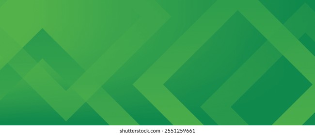 Green abstract background with geometric shapes gradient color for presentation design.