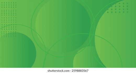 Green abstract background with geometric shapes gradient color for presentation design