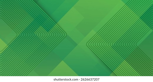 Green abstract background with geometric shapes gradient color for presentation design. Suit for business, corporate, institution, conference, party, festive, seminar, and talks.