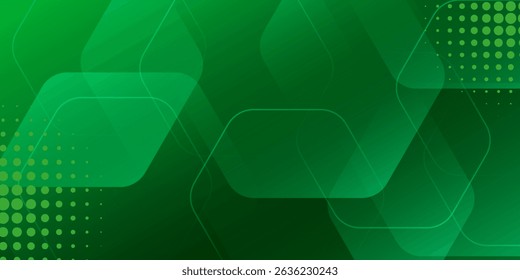 Green abstract background with geometric shapes gradient color for presentation design. Suit for business, corporate, institution, conference, party, festive, seminar, and talks.