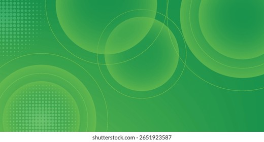 Green abstract background with geometric shapes gradient color for presentation design.
