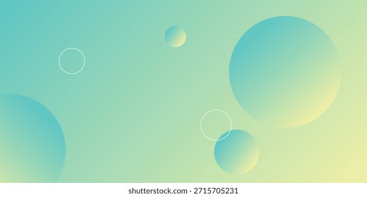 Fondo abstracto verde con gradiente de Formas geométricas. Diseño de Anuncio de Vector abstracto de círculo. 
Composición de Formas de degradado abstracto de moda. Vector Eps10. Plantilla de página de destino
