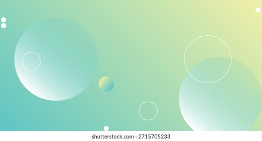 Fundo abstrato verde com gradiente de formas geométricas. Design de banner de vetor abstrato de círculo. 
Composição de formas de gradiente abstratas da moda. Vetor Eps10. ilustração