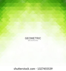 
Green abstract background of geometric triangles