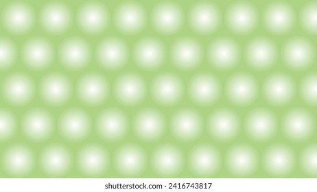 Green abstract background with glowing balls