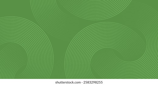 green abstract background with glowing circles. Swirl circular lines pattern. Geometric spiral. Twirl element. Modern graphic desi%09