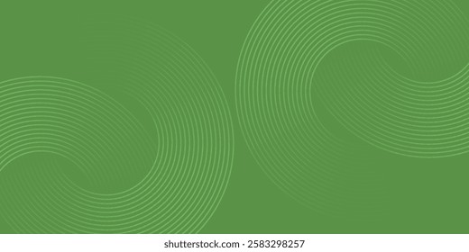 green abstract background with glowing circles. Swirl circular lines pattern. Geometric spiral. Twirl element. Modern graphic desi%09