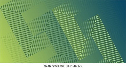 green abstract background with glowing circles. Swirl circular lines pattern. Geometric spiral. Twirl element. Modern graphic design. Futuristic technology concept.