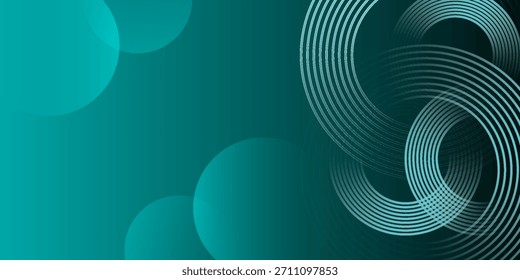 Fondo abstracto verde con círculos brillantes. Patrón de líneas circulares. Espiral geométrica. Elemento giratorio. Diseño gráfico moderno. Concepto de tecnología futurista. Ilustración vectorial