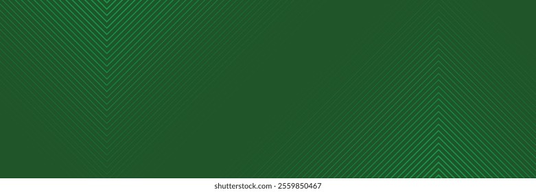 Green abstract background with glowing geometric lines. Modern gradient rounded square lines pattern. Futuristic concept. Suit for banner, brochure, cover, poster, website, flyer.