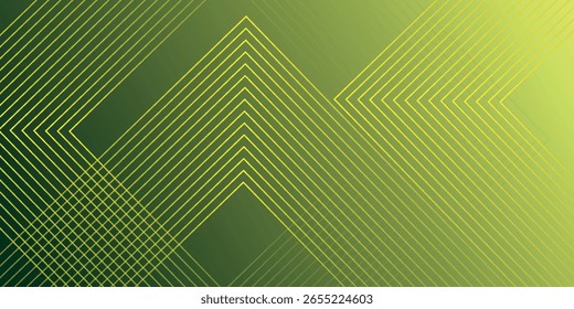 Grüner abstrakter Hintergrund mit leuchtenden geometrischen Linien. Modernes Farbverlauf gerundete quadratische Linien Muster. geometrische Vektorgrafik