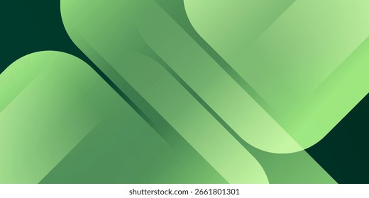 Fondo abstracto verde con líneas geométricas brillantes. Moderno gradiente redondeado patrón de líneas cuadradas. Concepto futurista.