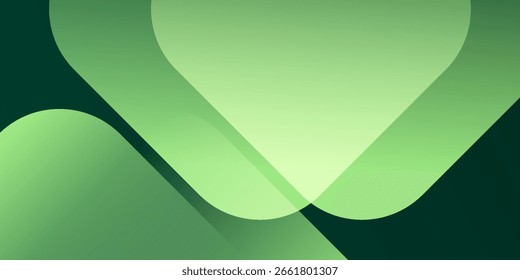 Grüner abstrakter Hintergrund mit leuchtenden geometrischen Linien. Modernes Farbverlauf gerundete quadratische Linien Muster. Futuristisches Konzept.