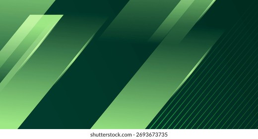 Fundo abstrato verde com linhas geométricas brilhantes. Padrão de linhas quadradas arredondadas de gradiente moderno. Conceito futurista.