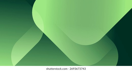 Fondo abstracto verde con líneas geométricas brillantes. Moderno gradiente redondeado patrón de líneas cuadradas. Concepto futurista.